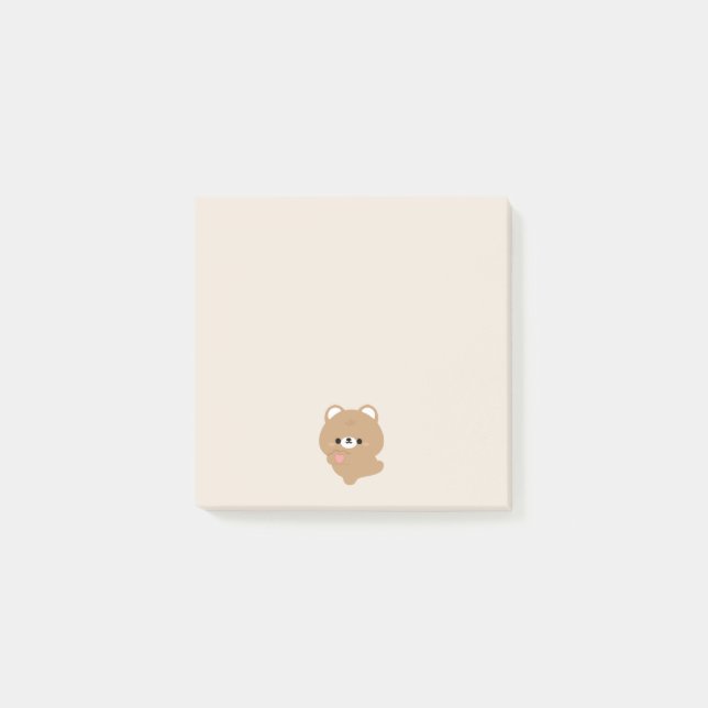 Niedliche Liebe Braunbär Post-it Klebezettel (Vorderseite)