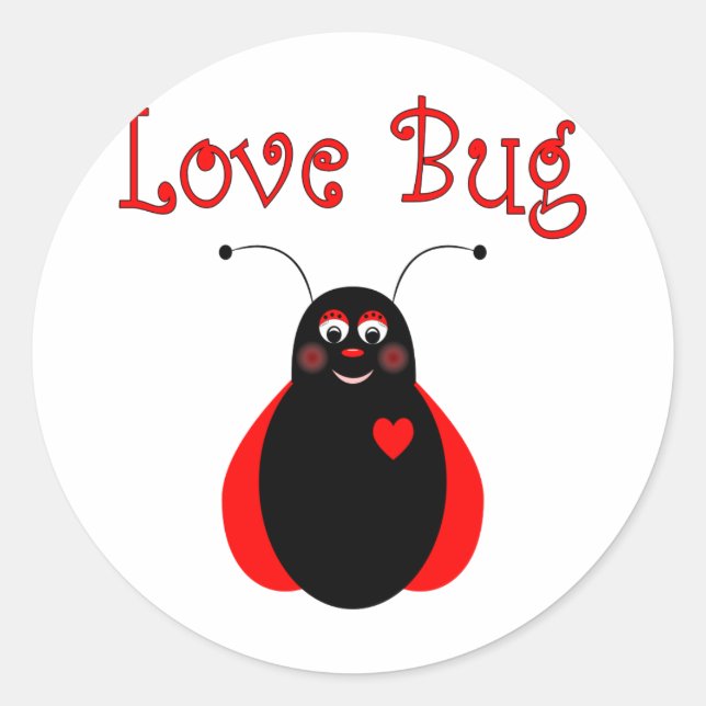 Niedliche Liebe Bug Ladybug Aufkleber (Vorderseite)