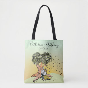 Niedliche Liebe Bunnies Gastgeschenk Hochzeit oder Tasche