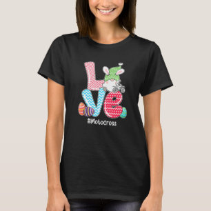 Niedliche LIEBE Bunny Gnome Motocross Eier Jagd Es T-Shirt