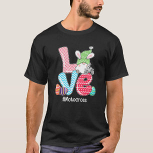 Niedliche LIEBE Bunny Gnome Motocross Eier Jagd Es T-Shirt