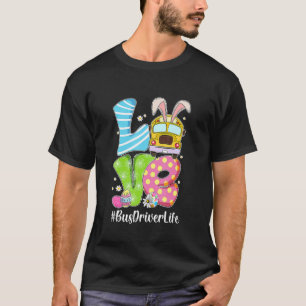Niedliche Liebe Bunny School Busfahrer Leben glück T-Shirt