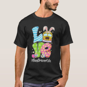 Niedliche Liebe Bunny School Busfahrer Leben glück T-Shirt