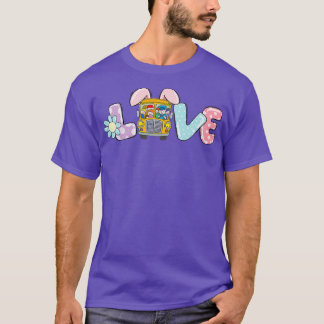 Niedliche Liebe Bunny School Busfahrer Leben glück T-Shirt