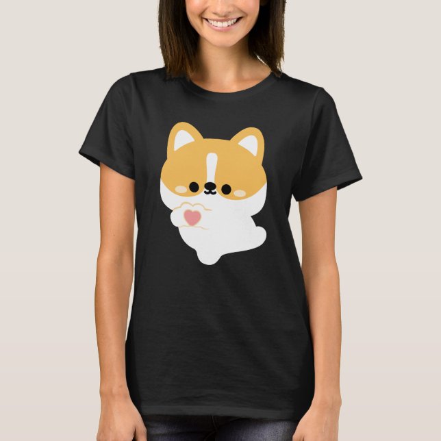 Niedliche Liebe Corgi T-Shirt (Vorderseite)