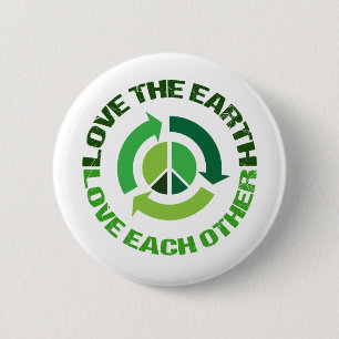 Niedliche Liebe der Erdklimaaktivist Button
