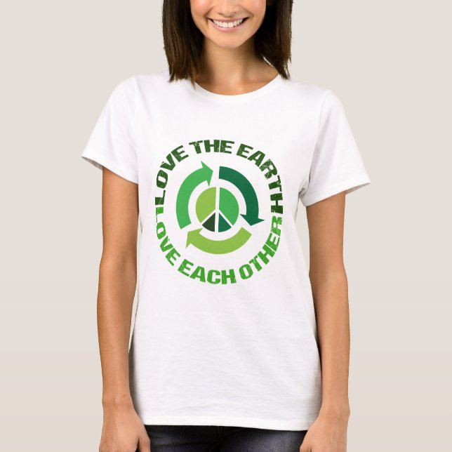 Niedliche Liebe Der Umweltaktivist der Erde T-Shirt (Vorderseite)
