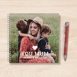 Niedliche Liebe des Herzens Ihr MuttertagsFoto Notizbuch