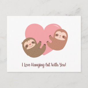 Niedliche Liebe des Sloth Couple I mit dir Postkarte