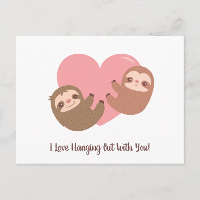 Niedliche Liebe des Sloth Couple I mit dir Postkarte (Vorderseite)