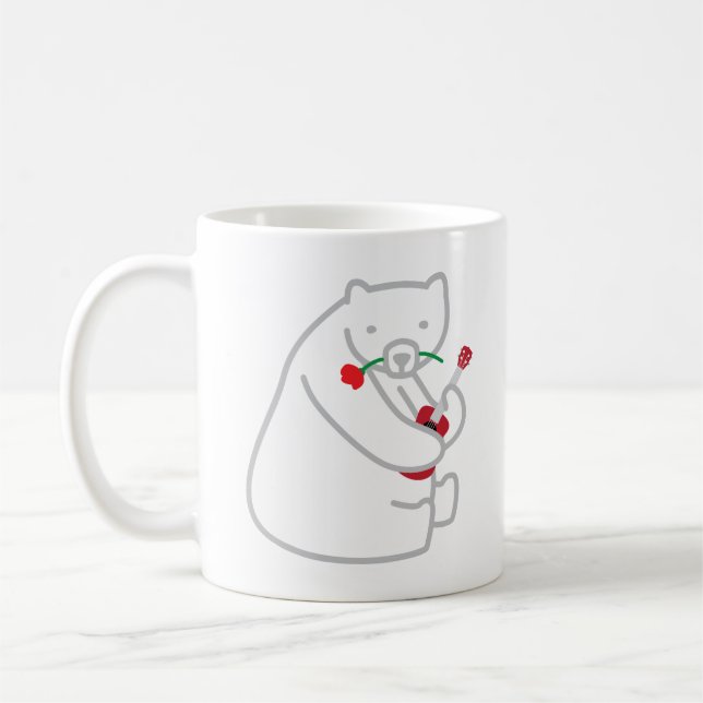 Niedliche Liebe des Ukulele-polaren Bärn-I Sie Kaffeetasse (Links)