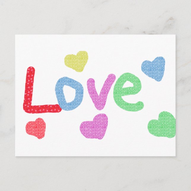 Niedliche Liebe Design mit Herz Postkarte (Vorderseite)