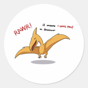 niedliche Liebe Dinosaurier rawr Durchschnitte I Runder Aufkleber
