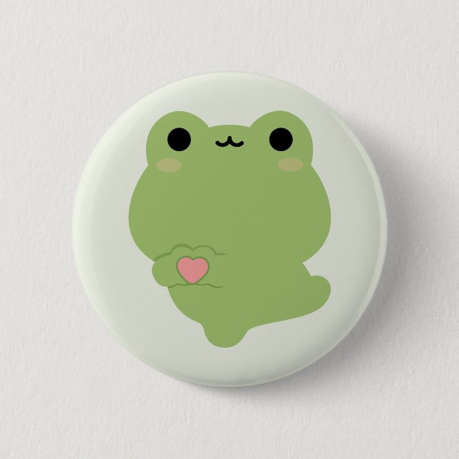 Niedliche Liebe Frosch Button (Vorderseite)