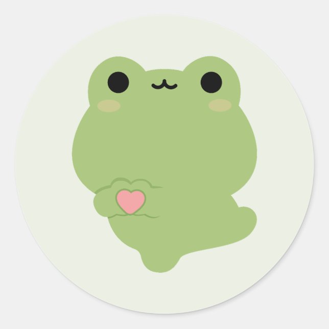 Niedliche Liebe Frosch Runder Aufkleber (Vorderseite)