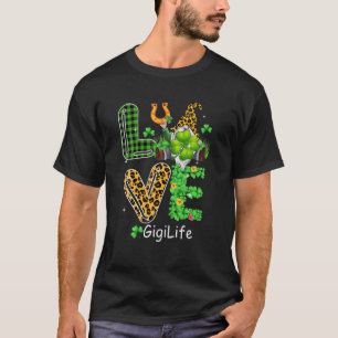 Niedliche Liebe Gigi Life Kariert Leopard T-Shirt