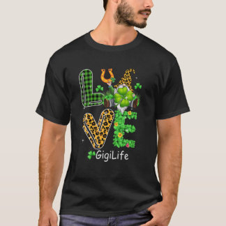 Niedliche Liebe Gigi Life Kariert Leopard T-Shirt