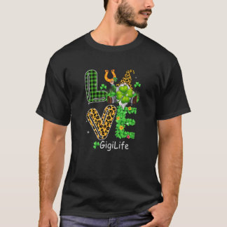 Niedliche Liebe Gigi Life Kariert Leopard T-Shirt