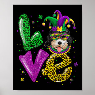 Niedliche Liebe Golden Doodle Doodle Maske Kariert Poster