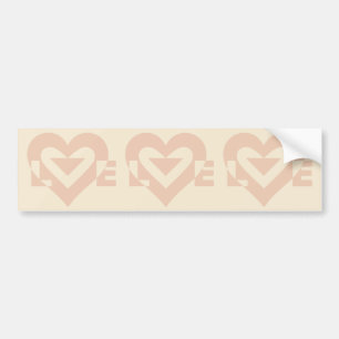 Niedliche Liebe Grafik, Creme Beige Autoaufkleber
