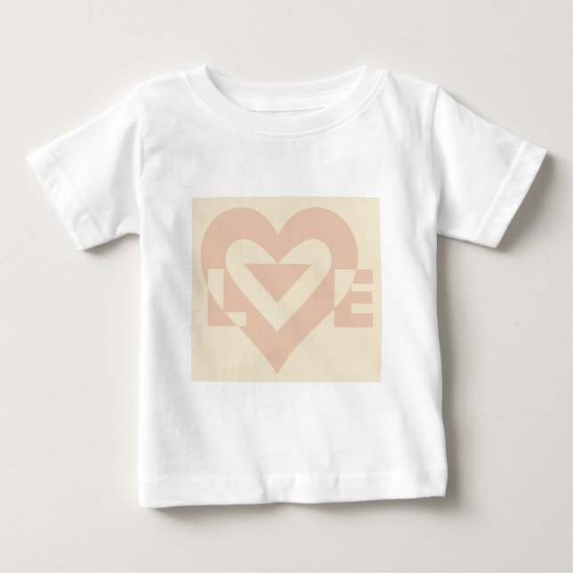 Niedliche Liebe Grafik, Creme Beige Baby T-shirt (Vorderseite)