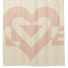 Niedliche Liebe Grafik, Creme Beige Duschvorhang