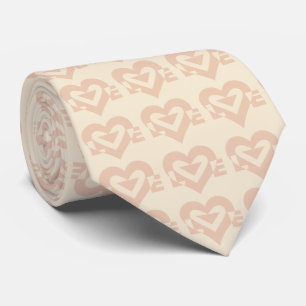 Niedliche Liebe Grafik, Creme Beige Krawatte