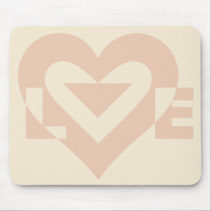 Niedliche Liebe Grafik, Creme Beige Mousepad