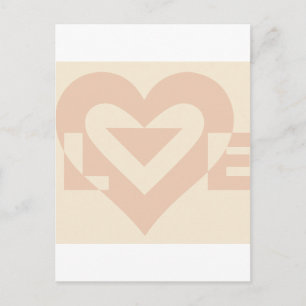 Niedliche Liebe Grafik, Creme Beige Postkarte