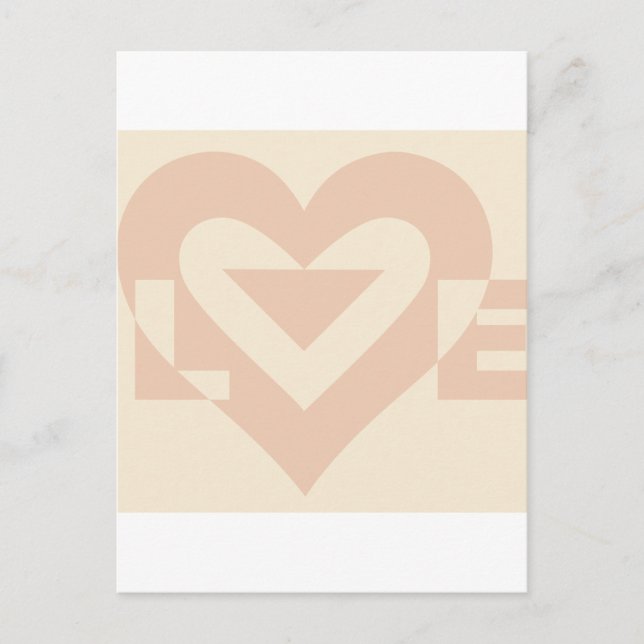 Niedliche Liebe Grafik, Creme Beige Postkarte (Vorderseite)