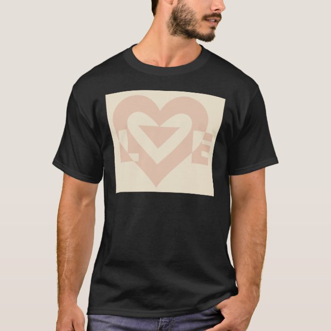 Niedliche Liebe Grafik, Creme Beige T-Shirt (Vorderseite)