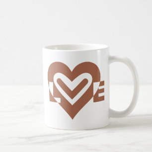 Niedliche Liebe Grafische Schokolade braun Kaffeetasse