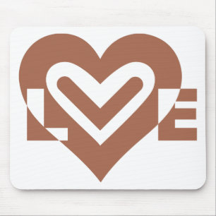 Niedliche Liebe Grafische Schokolade braun Mousepad