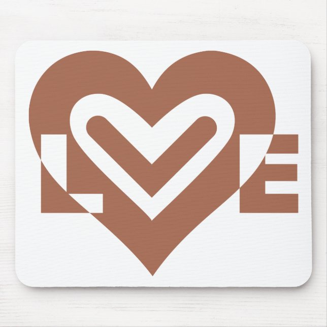 Niedliche Liebe Grafische Schokolade braun Mousepad (Vorne)