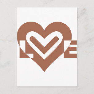 Niedliche Liebe Grafische Schokolade braun Postkarte