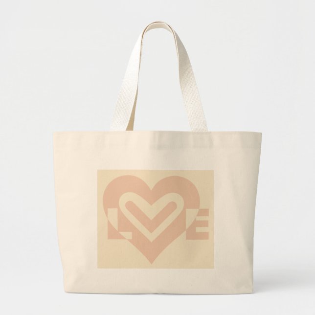 Niedliche Liebe Graphic in Beige Jumbo Stoffbeutel (Vorne)
