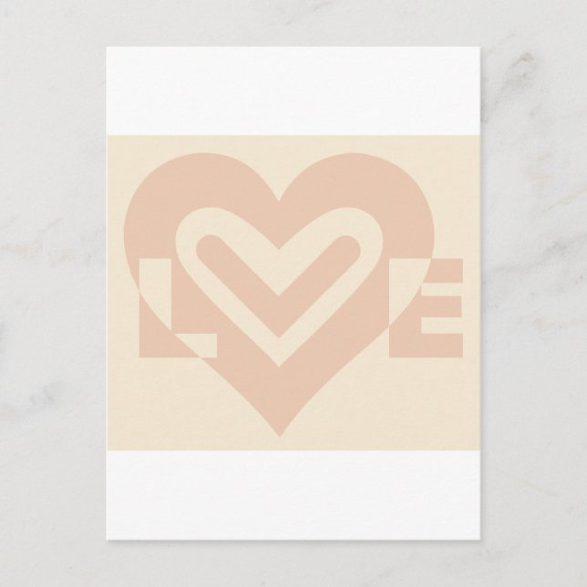 Niedliche Liebe Graphic in Beige Postkarte (Vorderseite)