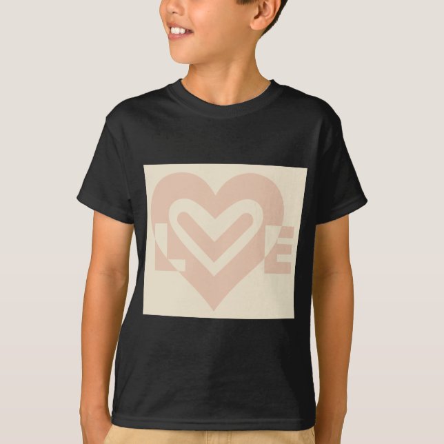 Niedliche Liebe Graphic in Beige T-Shirt (Vorderseite)