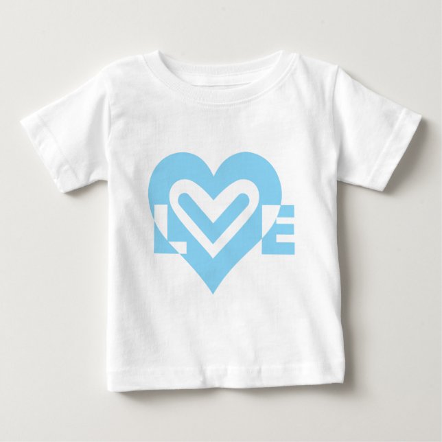 Niedliche Liebe Graphic in Blue Baby T-shirt (Vorderseite)