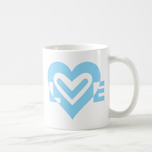 Niedliche Liebe Graphic in Blue Kaffeetasse (Rechts)