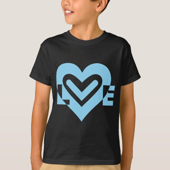 Niedliche Liebe Graphic in Blue T-Shirt (Vorderseite)