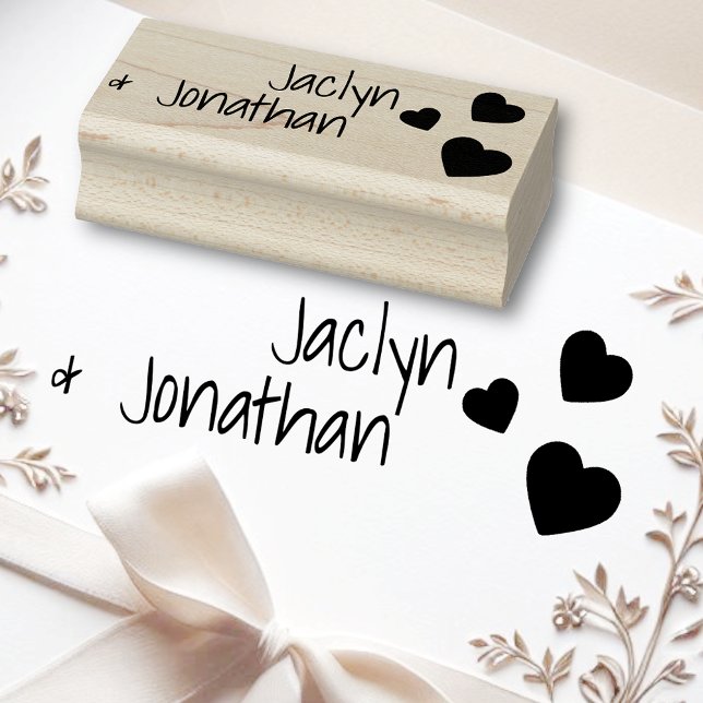 Niedliche Liebe Herz 2 Namen Hochzeit Verlobung Cu Gummistempel (Von Creator hochgeladen)