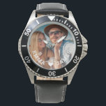 Niedliche Liebe Herz Foto Paare Personalisierte Na Armbanduhr<br><div class="desc">Niedliche Liebe Heart Foto Paare Personalisiert Names Watches bietet Ihr Lieblings-Foto mit einem Liebe Herz und personalisiert mit Ihren Namen in modernen weißen Skripten. Personalisieren Sie diese, indem Sie den Text in dem dafür vorgesehenen Textfeld bearbeiten und ein eigenes Bild hinzufügen. Perfekte Geschenke für Paare, Freunde, Ehemann und mehr zum...</div>