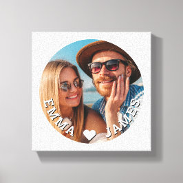 Niedliche Liebe Herz Foto Paare Personalisierte Na Leinwanddruck