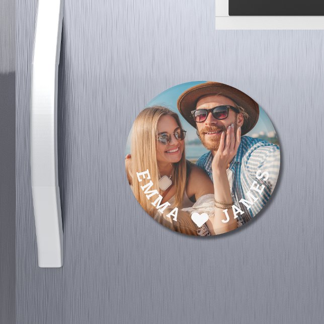 Niedliche Liebe Herz Foto Paare Personalisierte Na Magnet (Von Creator hochgeladen)