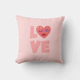 Niedliche Liebe Herz-Rosa Cartoon Muster Kissen