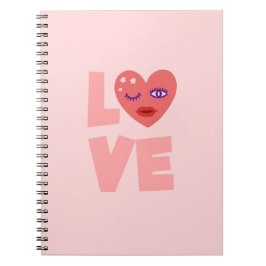 Niedliche Liebe Herz-Rosa Cartoon Muster Notizblock