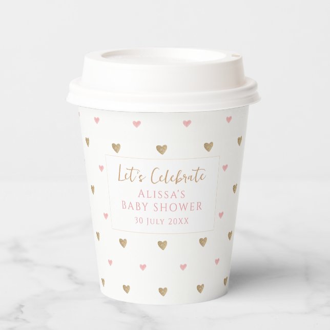 Niedliche Liebe Herzkinderdusche Kaffee Pappbecher (Vorderseite)
