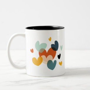 Niedliche Liebe Herzklopfen Kunst, Liebe Kunst, Di Zweifarbige Tasse