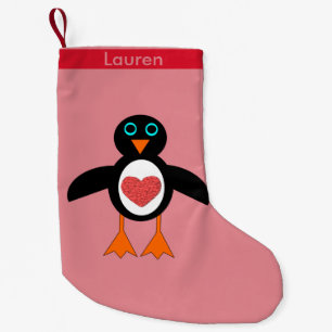 Niedliche Liebe Herzpinguin Custom Strumpf Kleiner Weihnachtsstrumpf
